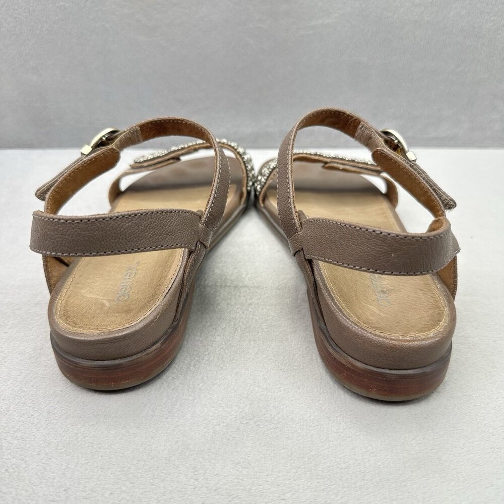 Aetrex Rylie Womens Size 7 Slingback Quarter Strap Sandals Brown Studded Leather - Picture 4 of 8